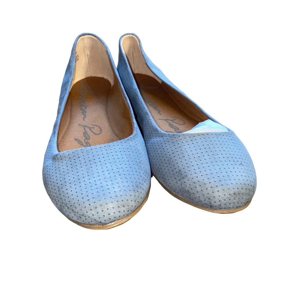 American Rag Cie Aellie Perforated Fabric Ballet Flat shoes blue size 11 NEW - Picture 2 of 9